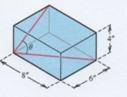 La caja rectangular que se ilustra en la figura tiene dimensiones de 8° x 6° x 4°. Calcule el ángul