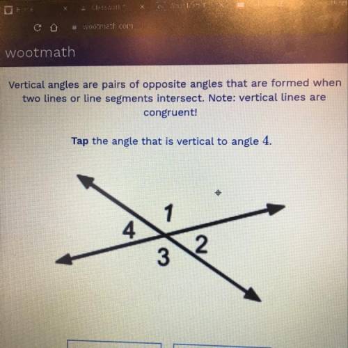 Tap the angle that is vertical to angle 4