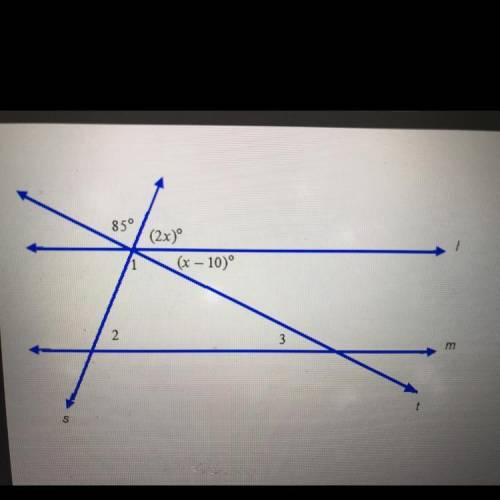 Lines I and M are parallel. 
What is the measure of angle 3?