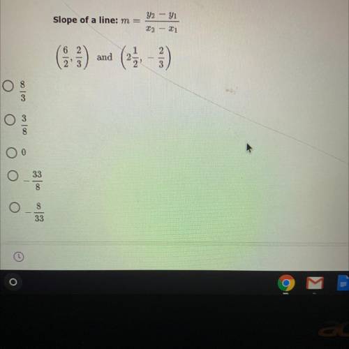Calculate the slope and choose the correct answer