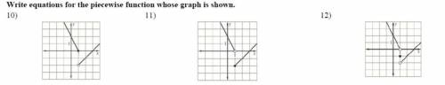 Write equations for the piecewise function whose graph is shown.
