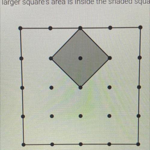 On this 5 by 5 grid of points, what fraction of the larger square's area is inside the shaded squar