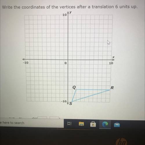 Write the coordinates of the vertices after a translation 6 units up.
