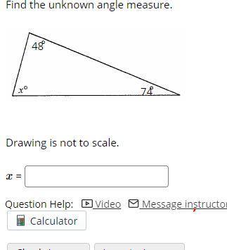 Find the unknown angle measure.