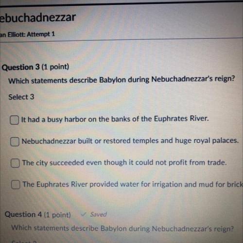 Which statements describe babylon during nebuchadnezzars reign