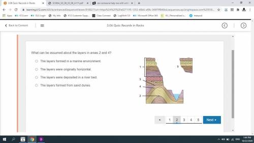 What can be assumed about the layers in areas 2 and 4?