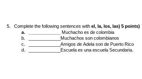 HEY CAN ANYONE PLS ANSWER DIS SPANISH QUESTION