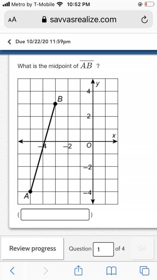 What is the midpoint of AB