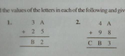 Can anyone help me? Find the value of each letter and Give reasons for the steps involved.