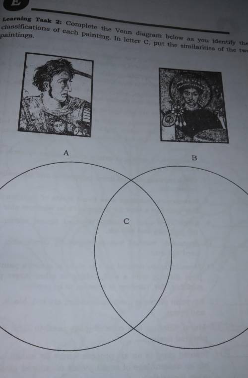 Complete the Venn diagram below as you identify the

classifications of each painting. In letter C