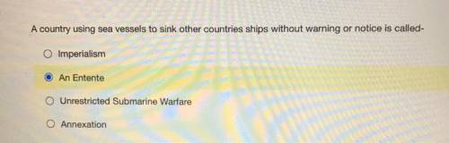 A country using sea vessels to sink other countries ships without warning or notice is called

o I