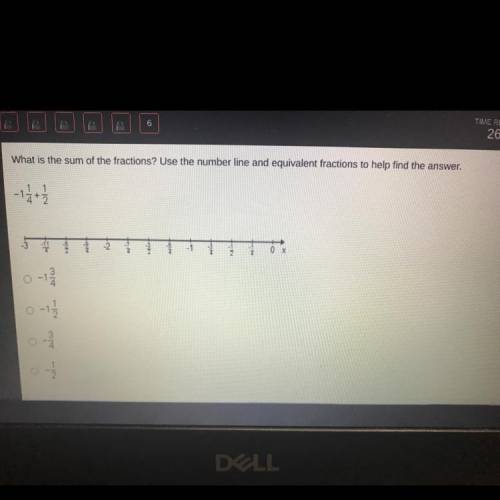 What is the sum of the fractions? Use the number line and equivalent fractions to help find the ans