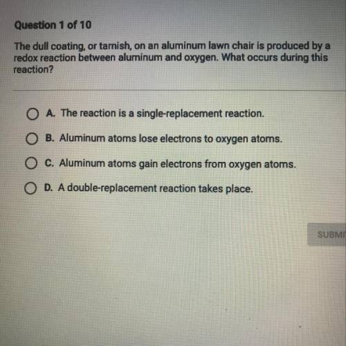 A. The reaction is a single-replacement reaction

B. Aluminum atoms lose electrons from oxygen ato