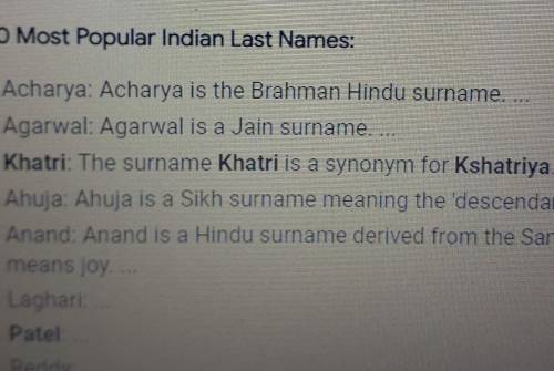 What is the most popular Eastern Indian surname and why