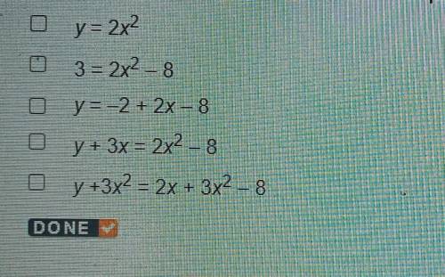 Select all of the following functions that are quadratic