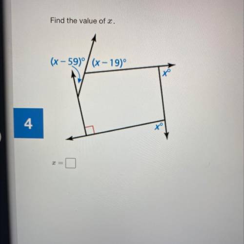 Find the value of x.
Please help