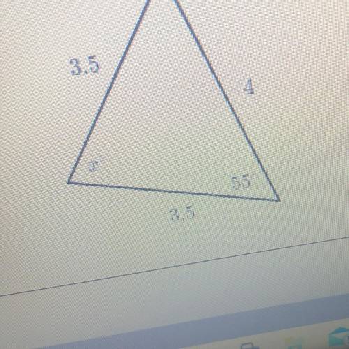 How do I find x in an isosceles triangle?