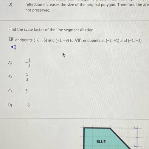 Find the scale factor of the line segment dilation

AB: endpoints (-6,-3) and (-3,-9) to AB: endpo