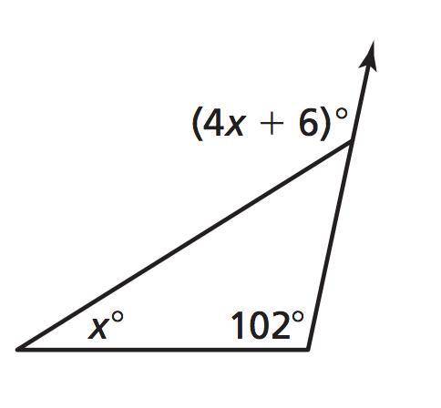 Find the measure of the exterior angle 
pls, is urgent
tysm<3
