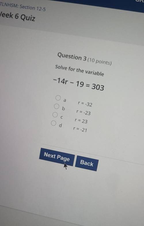 Solve for the Variable