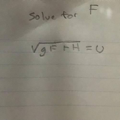 ____
Solve for f \/gF+H=U