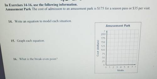 HELP QUICK!!

The cost of admission to an amusement park is $175 for a season pass or $35 per visi