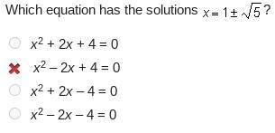 (More quadratic formula) Which equation has the solutions-