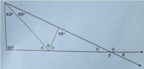 Find the measures of angles A, B, C, D, E, F, G.