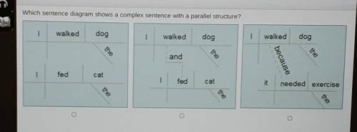 Which sentence diagram shows complex structure.