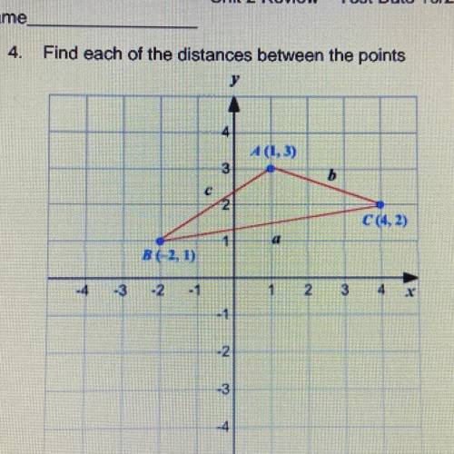 Find each of the distances between the points.