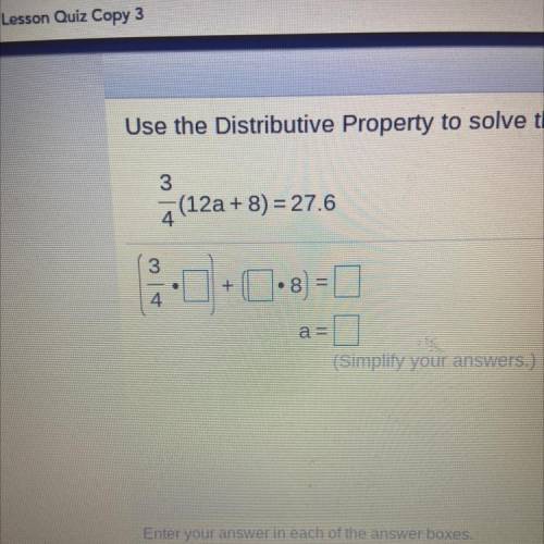 Use the Distributive Property to solve the equation.