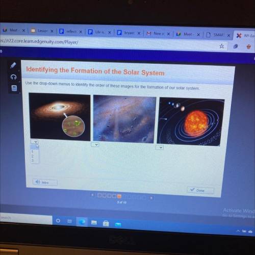 Identifying the Formation of the Solar System

Use the drop-down menus to identify the order of th