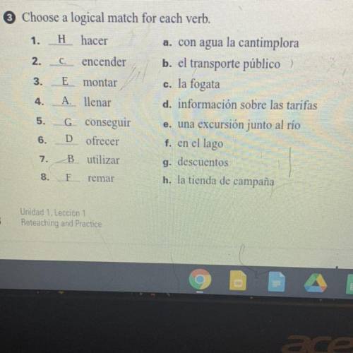 Is my answers right for my Spanish?