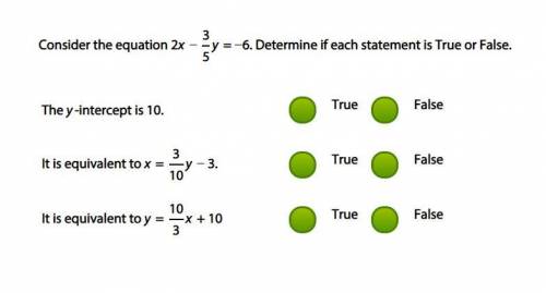 Determine if each statement is True or False.
