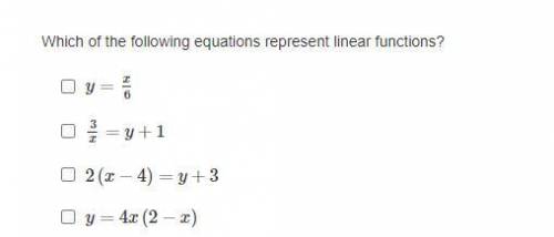 Which of the following equations represent linear functions?