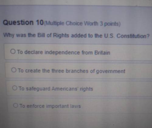 Question 10 Multiple Choice Worth 3 point I need help