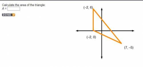 Calculate the area of the triangle: A =