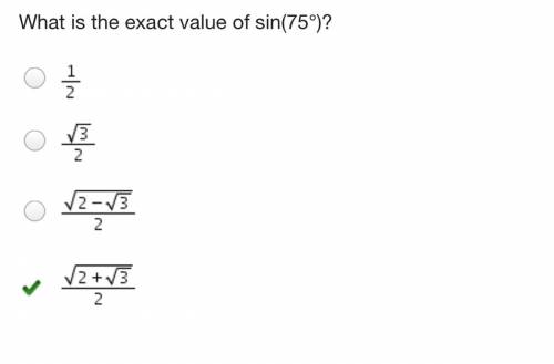 What is the exact value of sin(75°)?