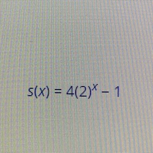 Graph the function 
S(x) = 4(2)^2-1