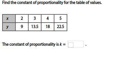 Find the constant of proportionality.

Please don't answer if you don't know it. (it doesn't help