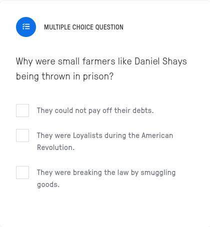 Why were small farmers like Daniel Shays being thrown in prison?