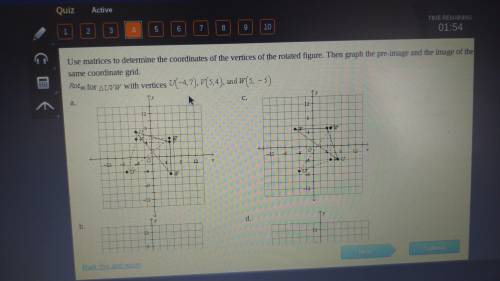 use matrices to determine the coordinates of the vertices of the reflected figure and graph the pre