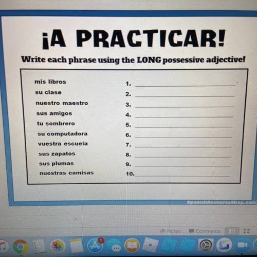 Write each phrase using the LONG possessive adjective, help