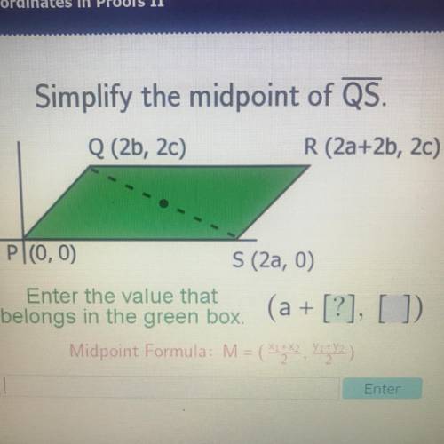 Simply the midpoint of qs
