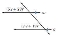 Name the angle pair relationship AND find the value of x.
