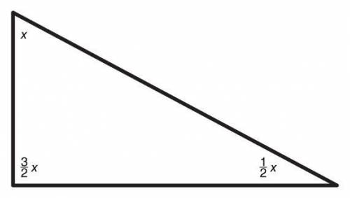 Express the sum of the angles of this triangle in two different ways.