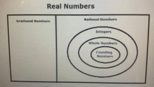According to the diagram, which statement is NOT true?

Real Numbers
Irrational Numbers
Rational N