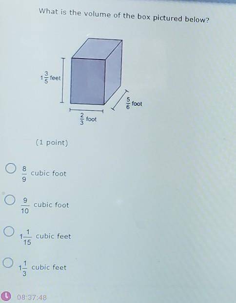 What is the volume of box pictured below