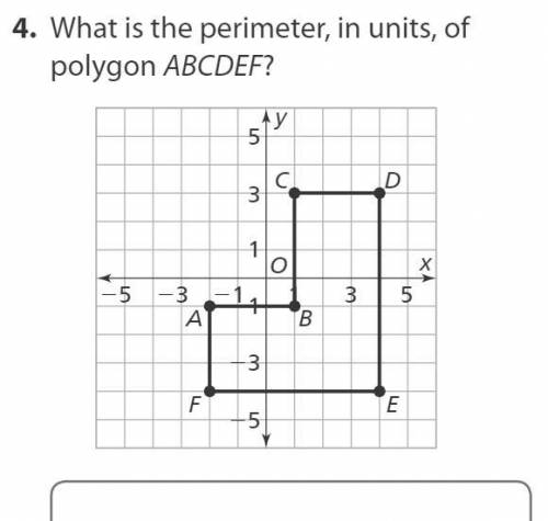 What is the perimeter, in units, of the polygon ABCDEF?