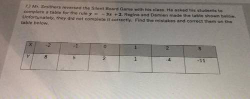 7.) Mr. Smithers reversed the Silent Board Game with his class. He asked his students to

complete